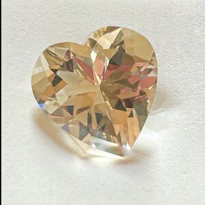 7.25CT GOLDEN FELDSPAR Heart Cut Loose Gemstone 14x14mm Faceted